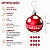 Jogo Com 12 Bolas de Natal 4cm Vermelhas com Bolinhas e Fita Xadres - Imagem 2