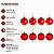 Jogo com 8 Bolas de Natal 10cm Cor Vermelho Fosco e com Brilho - Imagem 2