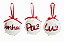 Jogo com 3 Bolas de Natal 8cm com Pérolas e Dizeres Luz Paz Sonhos - Imagem 1