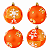 Jogo Com 4 Bolas de Natal 10cm Acrílico Laranja com Aplicações de Glitter - Imagem 1