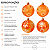 Jogo Com 4 Bolas de Natal 10cm Acrílico Laranja com Aplicações de Glitter - Imagem 2