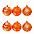 Jogo Com 6 Bolas de Natal 7cm Acrílico Laranja com Aplicações de Glitter - Imagem 1