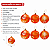 Jogo Com 6 Bolas de Natal 7cm Acrílico Laranja com Aplicações de Glitter - Imagem 2