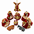 Presépio de Natal 9 Figuras Veludo Vermelho com Dourado 16cm - Imagem 3
