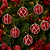 Jogo com 8 Bolas de Natal 6cm Vermelhas com Detalhes Branco em Listras e Mosaicos - Imagem 3