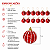 Jogo com 12 Bolas de Natal 5cm Vermelhas com Detalhes Branco em Listras e Mosaicos - Imagem 2