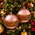 Jogo Com 2 Bolas de Natal 10cm Rosa Forsco e Brilho Com Faixa de Dourada de Misangas - Imagem 4