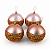 Jogo Com 2 Bolas de Natal 10cm Rosa Forsco e Brilho Com Faixa de Dourada de Misangas - Imagem 1