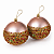 Jogo Com 2 Bolas de Natal 10cm Rosa Forsco e Brilho Com Faixa de Dourada de Misangas - Imagem 2