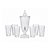 Conjunto de Suqueira 2L Com Copos Daisy 7 Peças Cristal Wolff - Imagem 1