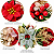 Jogo com 2 Guirlandas Bobeches Natalinas para Castiçais Flores 18cm - Imagem 2
