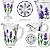 Jogo Com Jarra 1,3L e 6 Taças 240ml Lavanda Hand Painting Cristal - Imagem 2