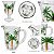 Jogo Com Jarra 1,3L e 6 Taças 340ml Palm Hand Painting Cristal - Imagem 2