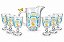 Conjunto Jarra 1,7L e 6 Taças 280ml Canary Cristal Azul e Amarelo - Imagem 1