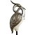 Escultura Pássaro Garça Com Pedestal 55cm Madrepérola SALDÃO. - Imagem 2
