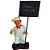 Escultura Estátua Chefe de Cozinha Com Quadro De Giz.106cm - Imagem 1