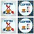 Jogo 4 Telas / Quadros Estampas Coffee 20x20cm Decorativos - Imagem 1