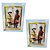 Jogo 2 Porta Retratos 30x25cm Vidro com Friso em Metal Dourado Para Foto 20x25cm - Imagem 1