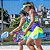 saia de TENNIS |RADU| .  estampa GEOMÉTRICOS  ROXO COM AMARELO FLUOR . ÖTA TENNIS CLUB - Imagem 2