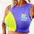 CROPPED MODELO GAUFF _ GEOMÉTRICOS ROXO E AMARELO FLUOR . ÖTA TENNIS CLUB - Imagem 1