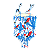MAIÔ infantil . OLÍVIA . estampa TIÊ-SANGUE - AZUL . OTA . - Imagem 2