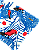sunga  infantil  RETRÔ . estampa TIÊ-SANGUE -AZUL  . OTA . - Imagem 2