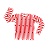 BLUSA DE PROTEÇÃO infantil . estampa TIÊ-SANGUE - LISTRADO VERMELHO E BRANCO . OTA . - Imagem 1