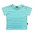 CAMISETA para bebê . estampa LISTRADO VERDE MAR . ALGODÃO . OTA . - Imagem 1