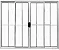 VITRO DE CORRER 4 FOLHAS VIDRO LISO LINHA MODULAR ALUMÍNIO BRILHANTE COM GRADE - Imagem 1