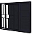 JANELA VENEZIANA ALUMÍNIO LAMBRIL PRETO 3 FOLHAS COM GRADE VIDRO LISO LINHA 25 PREMIUM - Imagem 1