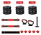 Kit Halteres 6 em 1 Ajustável Musculação até 40kg com Kettlebell – Preto e Vermelho - Imagem 3