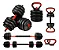 Kit Halteres 6 em 1 Ajustável Musculação até 40kg com Kettlebell – Preto e Vermelho - Imagem 2