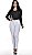 Calça feminina sarja branca cintura alta - Imagem 1