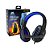 Headset Knup KP-359 com Led Azul e Preto - Imagem 1