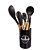 Kit Utensílios Silicone Quality House Cabo Bambu 7 Peças Preto - Imagem 1