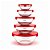 Kit 5 Potes de Vidro Nix Glass NX447 Vermelho - Imagem 1