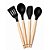 Kit Utensílios Silicone Nix House NX349 Cabo Madeira 7 Peças Preto - Imagem 1
