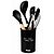 Kit Utensílios Silicone Nix House NX349 Cabo Madeira 7 Peças Preto - Imagem 2