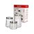 Kit com 3 Potes Vidro Redondos Hauskraft Cabane Prata e Transparente - Imagem 3