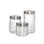 Kit com 3 Potes Vidro Redondos Hauskraft Cabane Prata e Transparente - Imagem 1