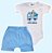 Conjunto Body e Shorts Branco e Azul Estampado Kombi - Imagem 1