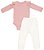 Conjunto Longo Infantil Body Rosê e Calça Off White - Imagem 3