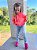 Jaqueta Corta Vento Infantil com Capuz Rosa Neon - Imagem 3