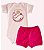 Conjunto Body e Shorts Bebê Rosa e Pink Estampado Baleia - Imagem 1