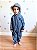 Macacão Soft Infantil Listrado Azul Marinho com Capuz Peluciado - Imagem 4