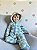 Macacão Soft Infantil Xadrez Azul e Verde com Capuz Peluciado - Imagem 3
