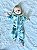 Macacão Bebê Soft Xadrez Azul e Verde com Capuz Peluciado - Imagem 4