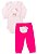 Conjunto ML body e calça pink bordado ursinha com laço - Imagem 1