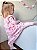 Saco de Dormir Infantil com Pezinho em Fleece Cor Rosa Claro Estampas Arco-Íris - Imagem 3