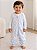 Saco de Dormir Infantil com Pezinho em Fleece Cor Azul Claro Estampas Poá Bolinhas Brancas Brilha no Escuro - Imagem 1
